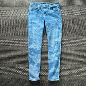 Rag & Bone - blue denim faded camo jeans - Cate Mid Rise Skinny - size 25